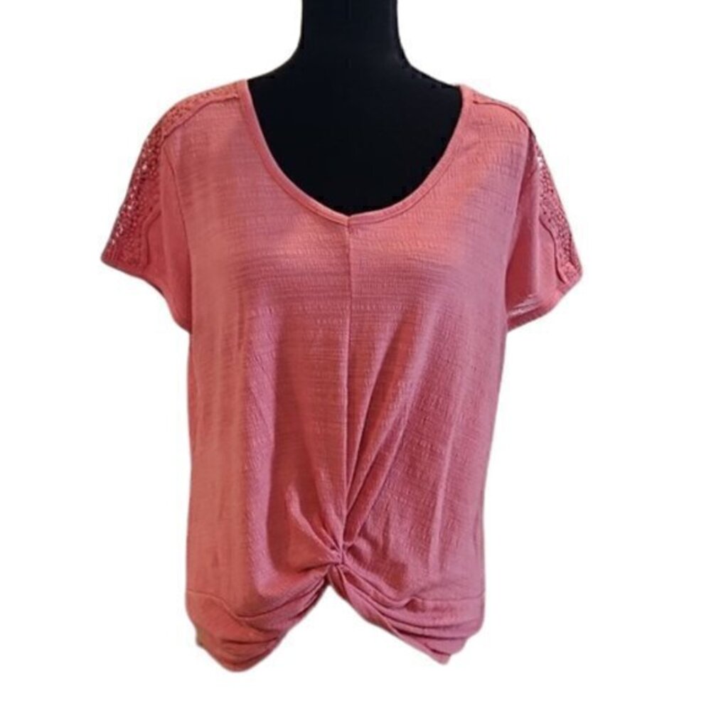 [Absolutely Famous] Pink Front Knot Top - Size L